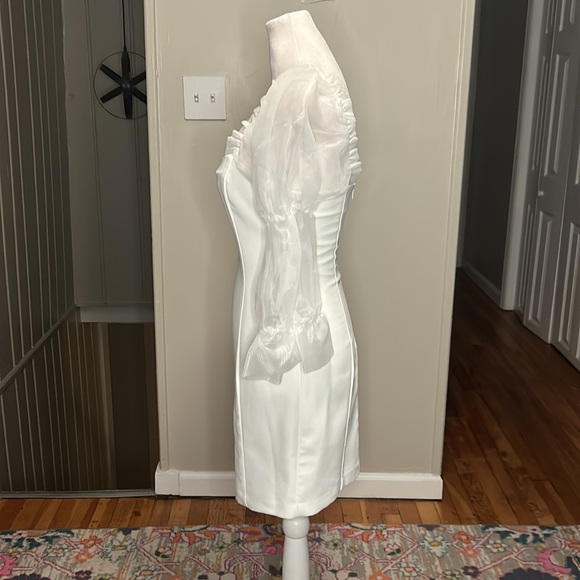 Amanda Uprichard Revolve Puff Sleeve Tia Dress in Ivory New Size XS Bridal - Picture 10 of 16